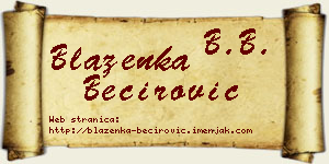 Blaženka Bećirović vizit kartica
